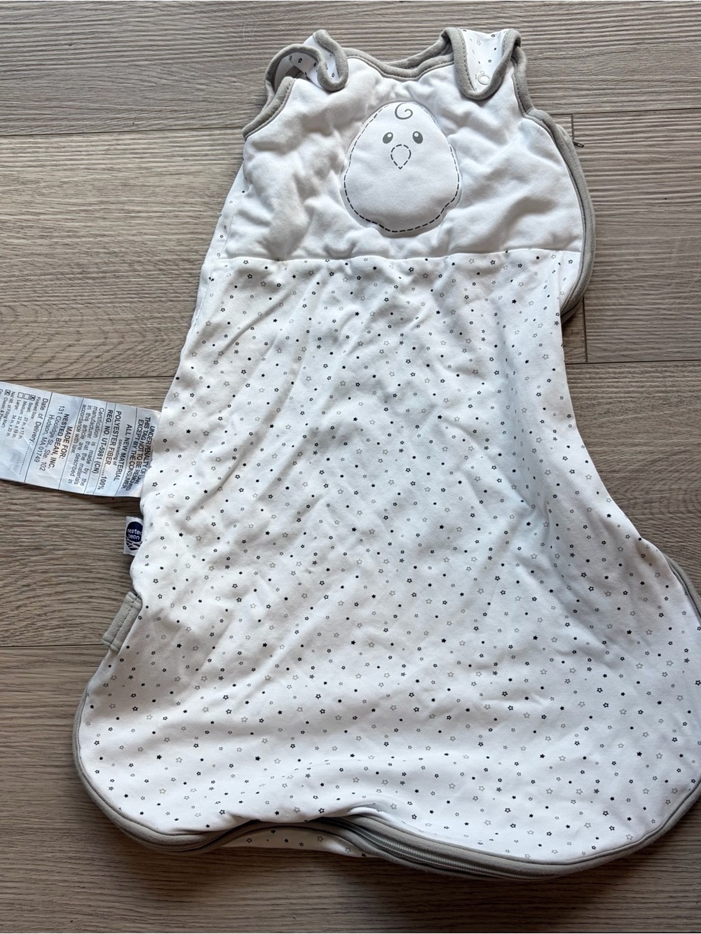 Nested Bean Sleep Sack Baby Size Small 0-6 Months Stars